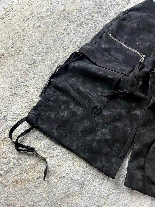 Vintage zwarte cargo leren jorts maat XS – photo 2